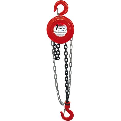 Palan à chaîne 1T – Hauteur de levage 3m – Charge max 1000kg – Crochet avec linguet de sécurité – Acier 20Mn2 – Bricolage Direct