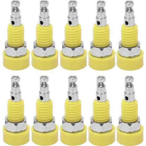 10 bornes femelles banane 2mm jaune, connecteur jack à souder pour panneau, adaptateur mini borne de liaison pour instruments électroniques (1/5)