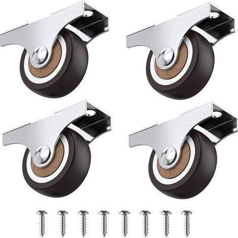 LaBlanc – Set mit 4 kleinen Möbelrollen, 32 mm, nicht drehbar, Mini-Weichgummirollen, Bockrolle, Möbelrolle, Gesamtkapazität 45 kg, für Geräte und Ausrüstung und Kisten