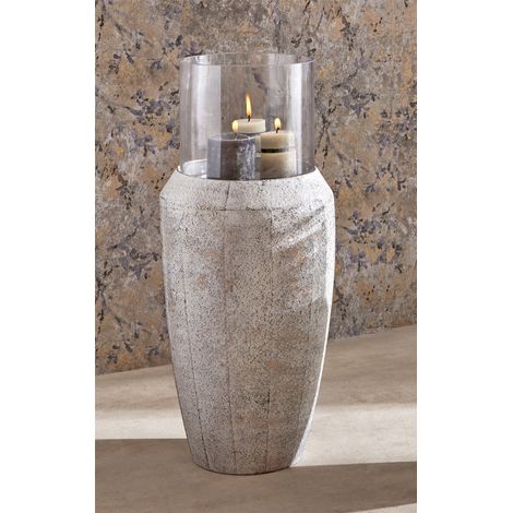 Weiß marmorierte Laterne aus goldfarbenem Metall, 77 cm. 33 T x 77 cm. (1/3)