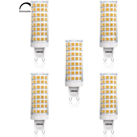 Ampoule G9, Ampoule LED avec Angle de Faisceau de 360°, AC 230V Ampoule G9 LED Pas de Scintillement, 10W Dimmable Ampoule LED Equivalent 100W Halogène Lampe pour Salon, Chambre, Bars, Lot de 5 [Classe