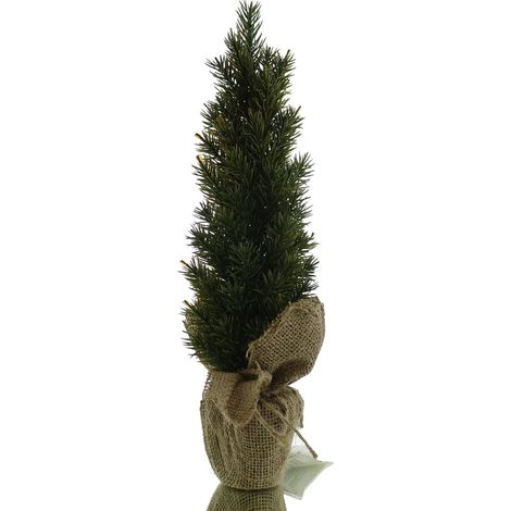 Weihnachtsdeko Tannenbaum Grün im Jutesack 42 cm - Kunstpflanzen