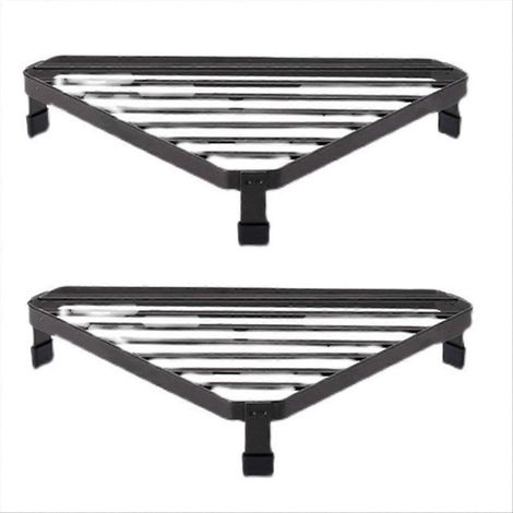 Cadre d'angle pour fournaise, étagère triangulaire en fer forgé noir (1/5)