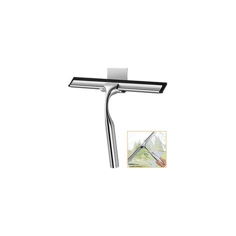 Douche, INOX, sans Perçage et avec 2 Lèvres en Silicone Raclette Vitre Silicone, Raclette Silicone pour Vitre, Raclette Vitre pour Vitre, Miroir, Carrelage et Cuisine