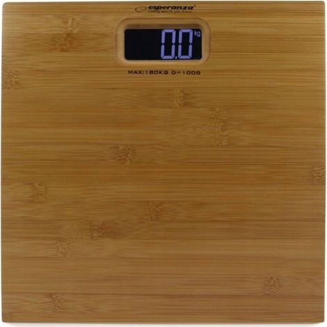 Bilancia elettronica da bagno in bambù, portata fino a 180 kg.