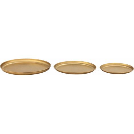 Set de 3 centres de table en métal laiton vieilli - Laiton vieilli (1/3)
