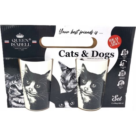 Un juego de dos tazas con la imagen de un gato PARA REGALO (1/5)