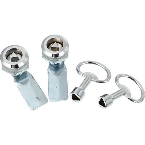 2 ensembles de verrouillage triangulaire pour boîte de distribution, verrouillage créatif pour armoire électrique, verrouillage argenté (1/2)