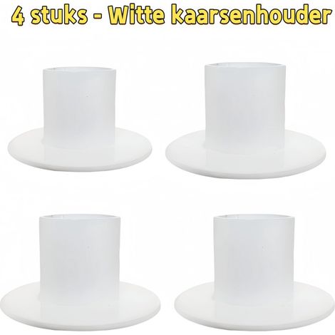 Bougeoir rond blanc (lot de 4) - Cadeau idéal pour un mariage, un anniversaire ou unpendable de crémaillère (1/5)