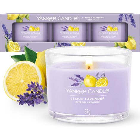Set di mini candele Yankee Candle al limone e lavanda, 3x37g (1/5)