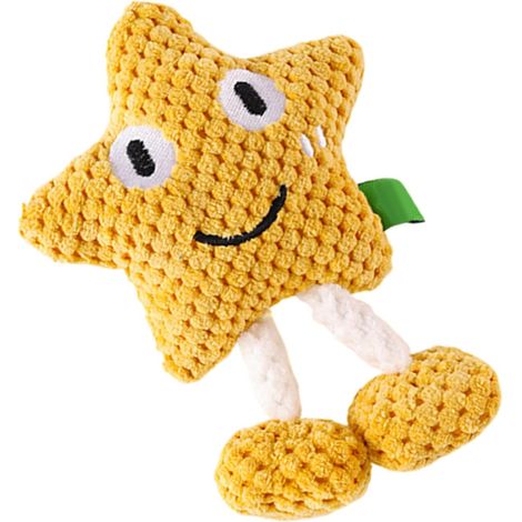 Plush Dog Toy Star Shape Squeaky Grinding Teeth Interactive