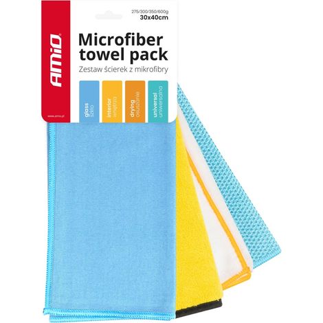 Juego de paños de microfibra de 30x40 cm, 4 unidades, 275/300/350/600 g amio-03751 (1/5)