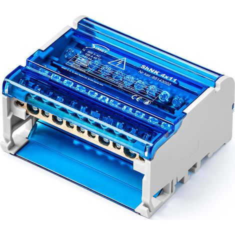 Bloque de distribución modular de cuatro polos SHNK4x11 4x (7×6 mm2, 2×25 mm2, 2