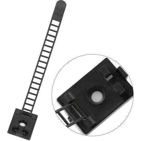 50 pièces attaches auto-agrippantes réglables pour câbles de voiture, clips de fixation et organisateur noir (1/5)