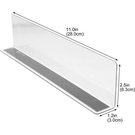 Étagère réglable 8 pièces diviseur d'étagère en plastique-28 cm L x 6 cm H diviseur de produits de supermarché déflecteur magnétique (1/3)