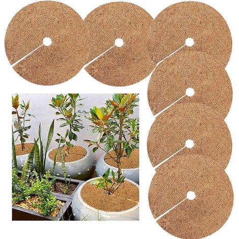 1 disque de paillis, protection hivernale pour plantes en pot, tapis de protection pour plantes, tapis biodégradable, 20 cm (1/5)