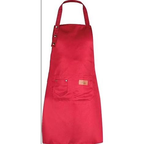 Tablier de cuisine pour homme et femme avec poches - Convient à grande taille - Résiste à l'eau, Rouge (1/4)
