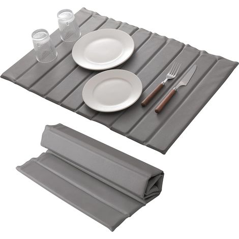 Tapis de séchage en pierre pour comptoir cuisine, instantané egouttoir diatomite, tapis pliable et super absorbant Vaisselle Tasses (Gris moyen B, 6340cm) Gris Moyen B 6340cm'Gris Moyen B 6340cm'Gris (1/5)