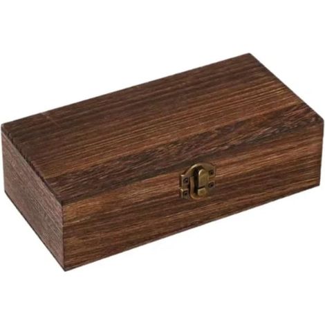 Caja de almacenamiento de madera de estilo vintage con tapa, caja de regalo decorativa de madera adecuada para joyas, recuerdos y organización de escritorio (marrón). (1/5)