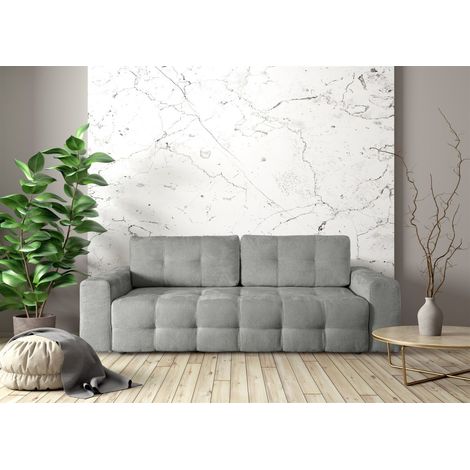 Schlafsofa Designersofa Sofa 3-Sitzer ARIELLE in Stoff Perfect Harmony Steingrau (1/5)