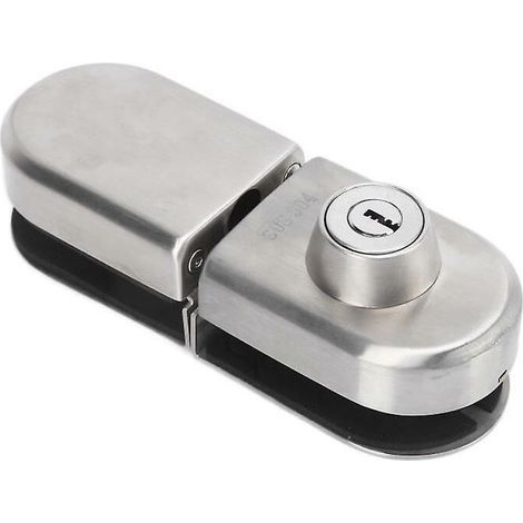 pair Serrure de porte coulissante en verre, cadre de serrure de porte en verre 1012mm, quincaillerie en acier inoxydable Lock (1/4)