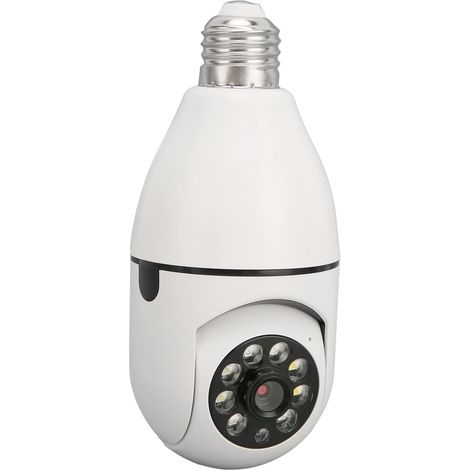 Caméra /Inclinaison à Ampoule Caméra Ampoule WiFi Détection de Mouvement 1080P Caméra de Surveillance Panoramique sans Fil à 355 Degrés de Sécurité (1/5)