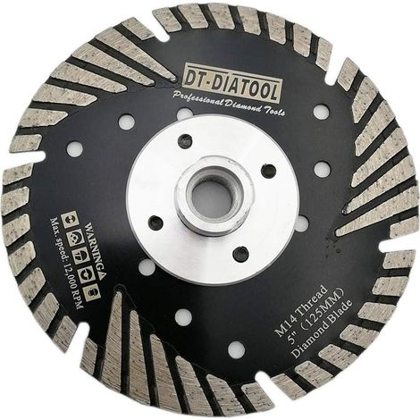 1 - Disque à tronçonner - Lame diamantée - Coupe et meulage béton marbre granit - Usage sec ou humide - Gris - 125x2,4 mm (1/5)