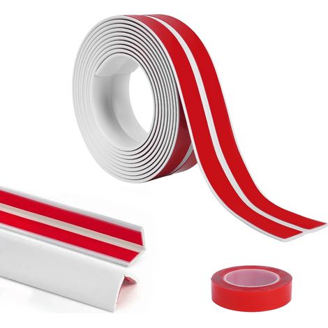 Plinthe Souple Autoadhésive PVC 40 mm, 3M Plinthe Adhesive Pliable,Bande d'étanchéité Flexible, Etanche, Décorative, Corniere PVC Autocollante pour Cuisine et salle de bain (1/5)