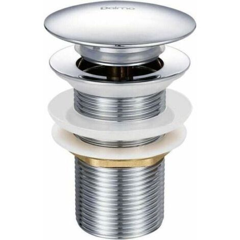 Bonde de Lavabo Pop-Up en Laiton Chromé G 1-1/4 avec Système d'Ouverture et Fermeture Facile Bouton-Poussoir - (1/4)