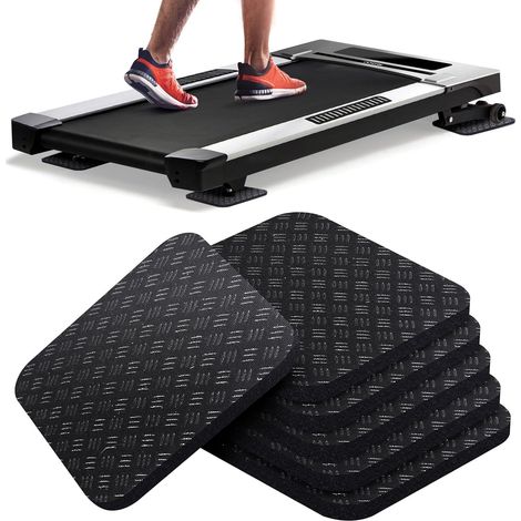 Lot de 6 tapis de course antidérapants double face, absorbant les chocs, pour tapis de course, tapis de marche, vélos d'appartement, protègent les sols en bois (1/5)