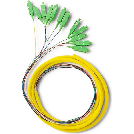 Cable de fibra óptica Qoltec de 12 x SC/APC  Monomodo  G657A2  2 m (1/4)