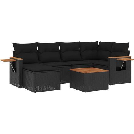 Maison Exclusive - Set de comedor de jardín 7 pzas y cojines ratá