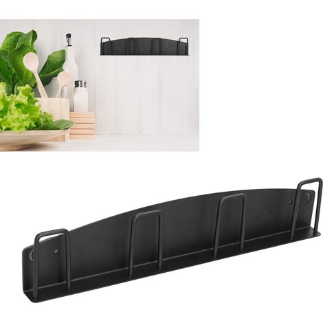 Étagère de rangement magnétique pour cuisine, salle de bain ou salon, sans perçage, en acier inoxydable peint, porte-gobelets, salle de bain. (1/5)