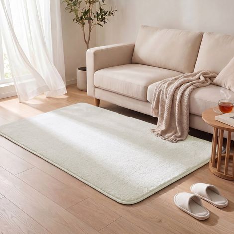 Vounot – Tapis shaggy antidérapant 120x160cm – Ultra doux 10mm – Sous-tapis PVC inclus – Lavable en machine à 30°C – OEKO-TEX
