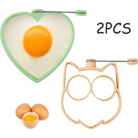 Moule à oeuf,Moule à omelette rond en Silicone,Anneaux à œufs pochés en forme de hibou,Moule à oeufs au plat,pour Crêpe,Hamburger (1/4)
