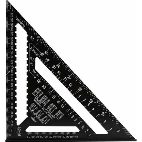 Professioneller metrischer Dreieckswinkel, 30 cm/300 mm, hochpräziser Zimmermannswinkel, Winkelmesser aus Aluminiumlegierung für Holzbearbeitung, Schnellmesswerkzeug für Holz, Schwarz (1/5)