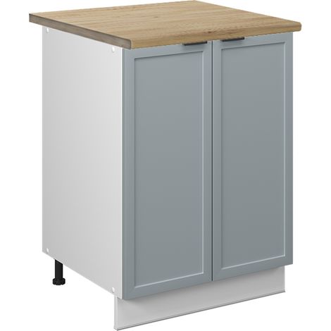Meuble bas de cuisine Fame-Line, Bleu clair-gris, 60 cm , PT Chêne, Vicco