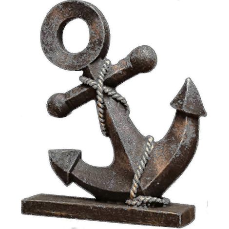 Décoration murale suspendue : gouvernail de bateau, ancre, barre de direction, ancre, voilier, style nautique. (1/5)