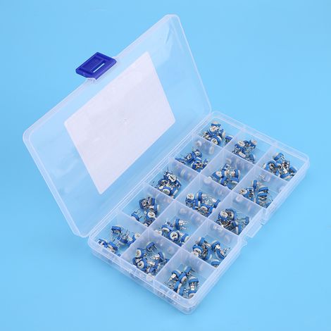 150 résistances réglables bleues et blanches (100 Ω) de 15 spécifications différentes (1/4)