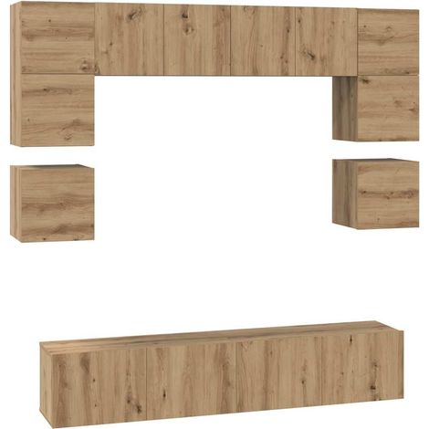 Maison Exclusive - Ensemble meuble TV 8 pcs Chêne artisanal Bois d'ingénierie