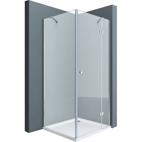 doporro Eck-Duschkabine Eckdusche Rav05S 100x100x190cm Duschabtrennung ESG-Sicherheitsglas satiniert inkl. Easy-Clean-Beschichtung (1/5)
