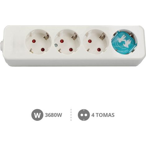 Base multiple Mega 4 enchufes sin cable GSC 000800225