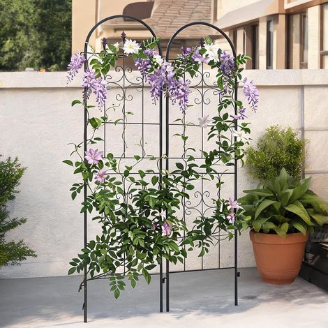 Arche de jardin preto en aço 50 x 1 x 180 cm (1/5)