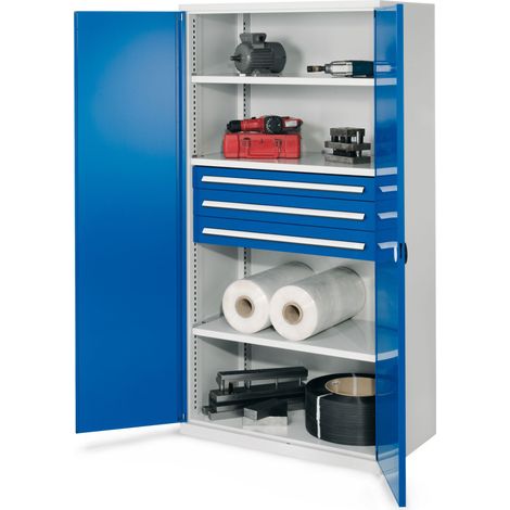 Kappes Schwerlastschränke ohne Mitteltrennwand 1950x1000x600mm Modell 43 Doppelwandtüren enzianblau