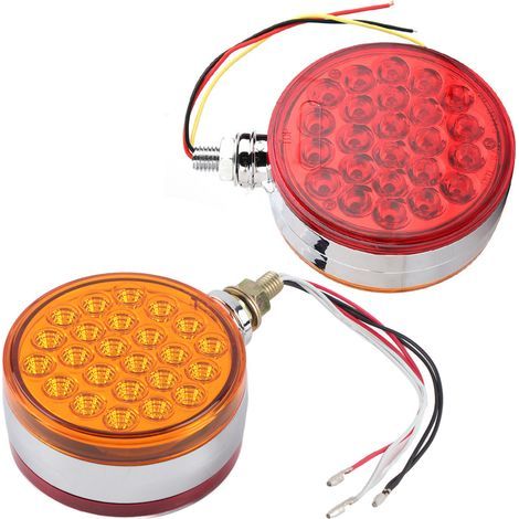 Pongnas Feu de Position Latéral Double Face 48 LED, Haute Puissance 48 LED SMD 2835 Super Lumineuses, Lentille PC, Boîtier ABS, avec Fonction Clignotant, pour Camion Remorque RV. (1/5)