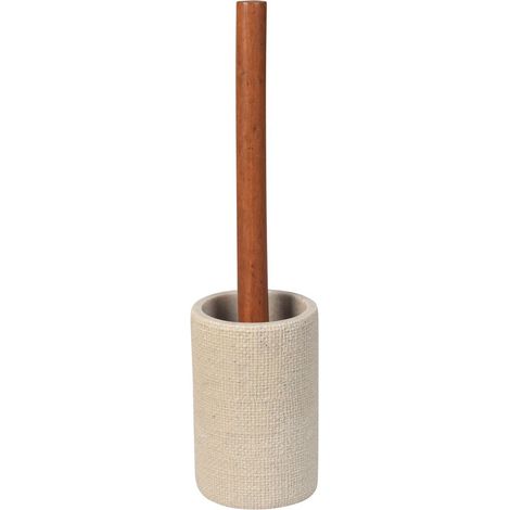 CRAFT Porte-brosse WC sur pied, acacia/beige (1/2)