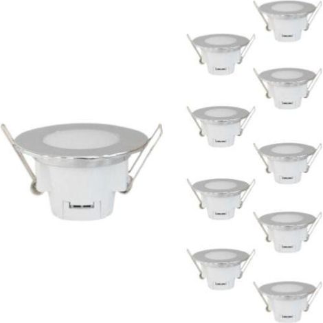Pack de 10 - Spot LED Etanche 5W Rond Encastrable IP65 - Blanc Froid  / Aluminium - SILUMEN