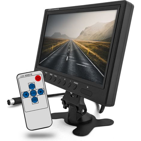 Monitor LCD da 9" per telecamere di retromarcia, display cablato con 4 canali RCA. (1/5)