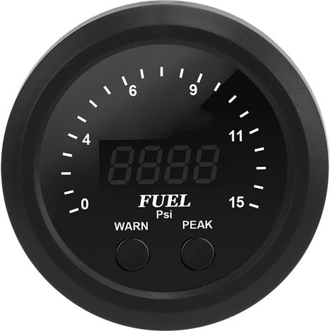 Manomètre de pression d'huile ultra-mince de 52 mm (2-1/16 pouces) avec LED rouge, précis, stable et résistant aux chocs, pour carburant. (1/5)
