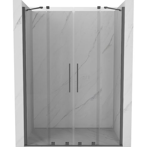 Mexen Velar Duo portes de douche coulissantes 150 cm, transparentes, métal gun - 871-150-000-02-95 (1/5)